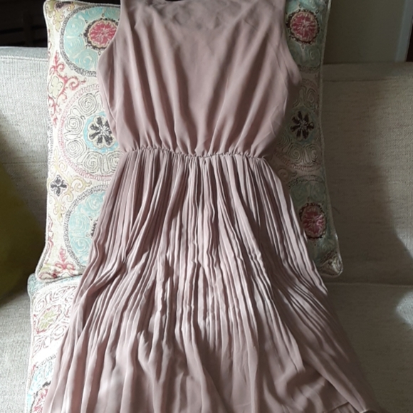 Dusty Rose Pleated Dress - Picture 2 of 4